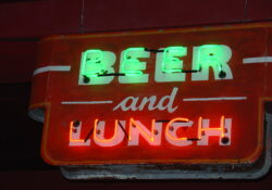 Lunch and beer sign