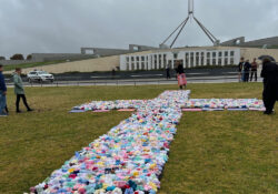 ACL baby booties abortion demo