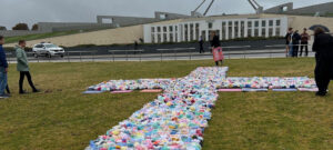 ACL baby booties abortion demo