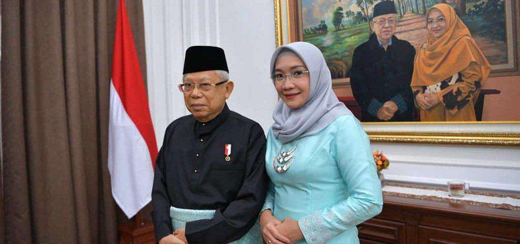 Indonesia VP Maruf Amin with his wife Wury Estu Handayani