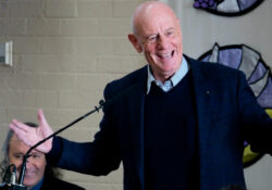 Tim Costello at Sylvia Sandeman's thanksgiving Service at Rosanna Baptist
