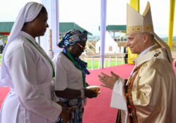 Pope Leo recieves gifts in Bamenda Cameroon