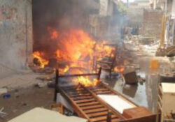 Belongings of Christians burned in Muslim rioting in Jaranwala Pakistan 2023