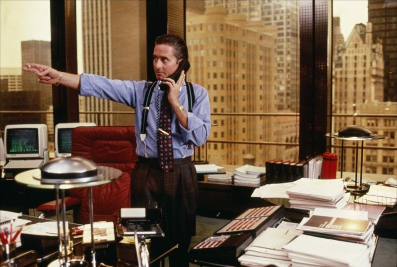 Gordon Gekko, played by Michael Douglas in Wall Street