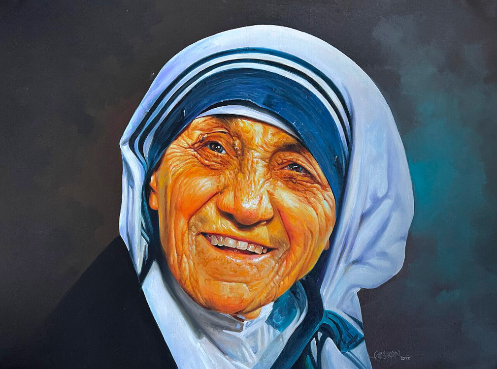 Mother Teresa painting by Rajasekharan Parameswaran