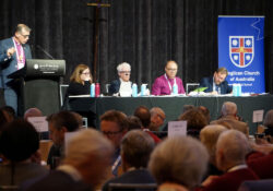 Bishop Matt Brain addresses the First Nations disciussion at General Synod