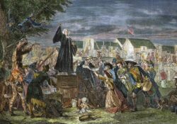George Whitefield preaching To The People In Moorfields London England 1742