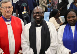 Mekyal Kiera (centre) being ordained as deacon